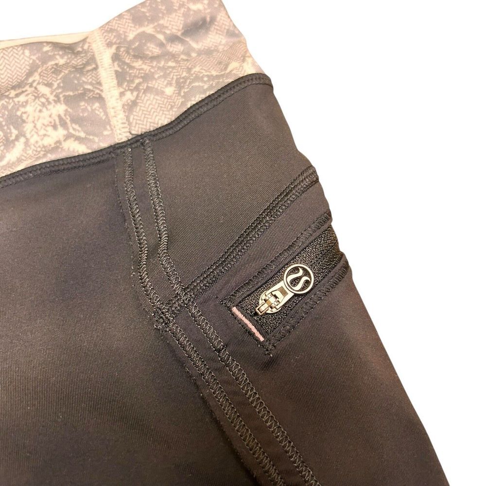 Lululemon In the Flow Crop Seamless Leggings Size 6 Black - Picture 3 of 11